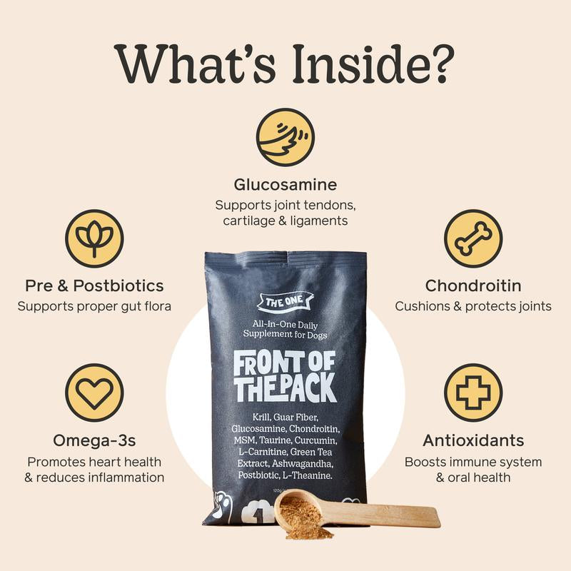 Front of the Pack the One 8-In-1 Multivitamin Supplement Powder for Dogs