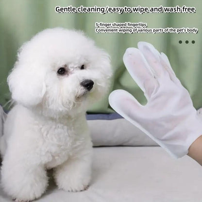 Pet Glove Wipes for Dogs & Cats,Hypoallergenic Pet Wipes Disposable No-Rinse Grooming Cleaning Paw