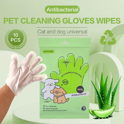 Promotional Price Is Less than $1 for 1 Piece,Pet Glove Wipes for Dogs & Cats 10 PCS , Hypoallergenic Disposable Wipes , Non-Rinse, Safe and Hygiene,Essential for Pet Owners