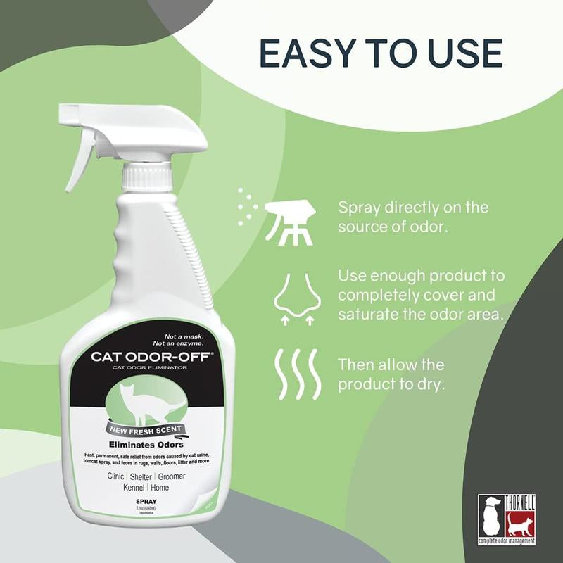 Cat Odor-Off Fresh Scent Concentrate Pet Smell Odor Eliminator Bundle – Cat Odor Eliminator Concentrate for Pet Urine, Fresh or Original Scent