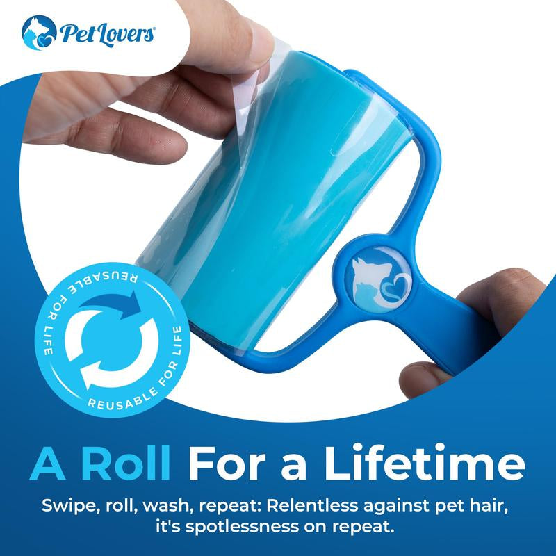 Petlovers Ezroll Reusable Lint Roller - Sticky for Life & Multi-Purpose Pet Hair, Dust, & Lint Remover for Clothing, Upholstery, & Cars - Sustainable, Washable & Efficient