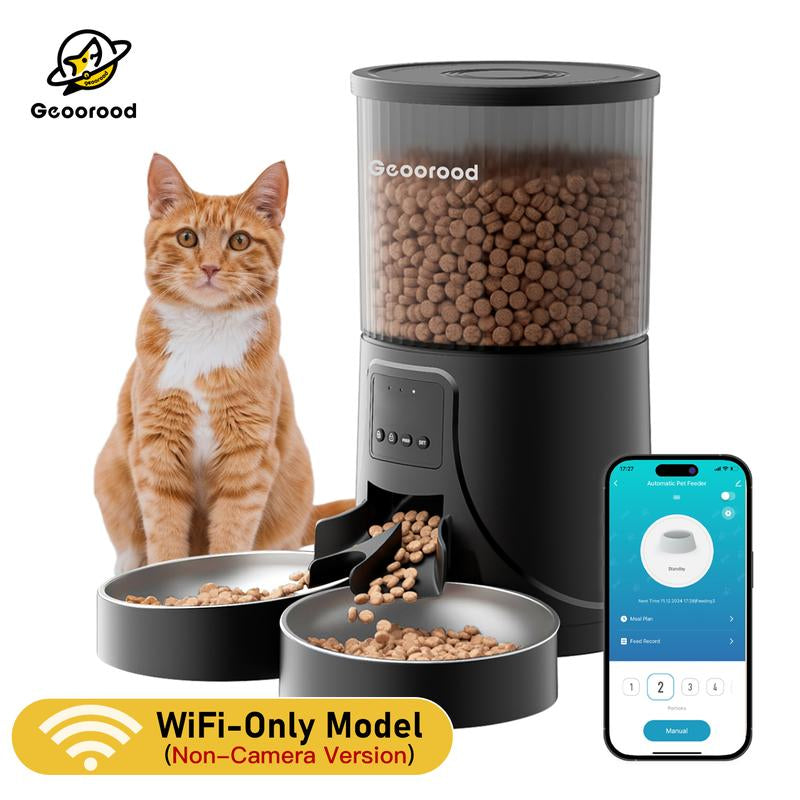 【Geoorood】4L Automatic Cat Feeder for 2 Cats with Camera| Dual Stainless Steel Bowls | App-Controlled with Camera | Real-Time Video Chat | Ideal for Cats & Dogs ! #1