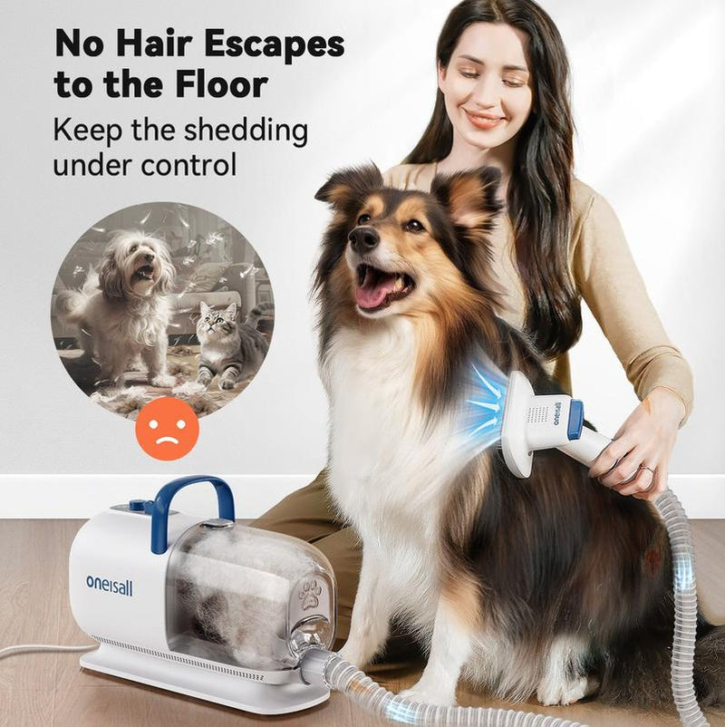 Oneisall Cozy C1 Smart Pet Grooming Vacuum Blow Dryer and Clippers, Dog Grooming Kit for Shedding Drying Trimming Pet'S Hair, 7 Levels of Blow Temperature, Adjustable Air Flow Petgeekdispenser