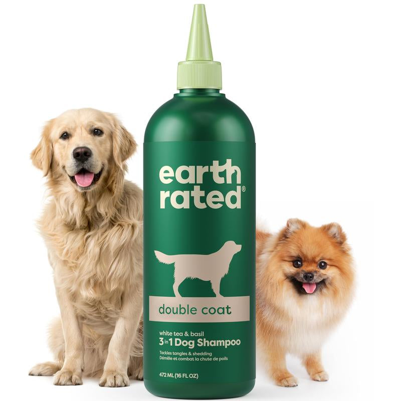 Earth Rated Coat-Specific 3-In-1 Curly & Wavy Coated Dog & Puppy Shampoo, Conditioner and Deodorizer, Formulated to Tackle Tangles and Restore Curls, Refreshing White Tea & Basil Scent, 16 Oz.