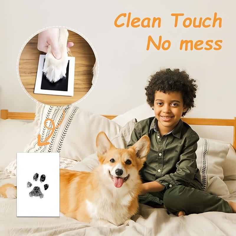 Larleaf Paw Print Kit, 4-Pcs Ink Pads + 2 Photo Frame, Mess-Free Paw Print Stamp Pad for Dogs & Cats, Clean Touch Ink Pad, Dog Paw & Nose Print Kit, Keepsake Gift for Pet Dogs and Cats, Memorial Gift, Pet Memorials, Pet Paw Springtok Outdoorfun