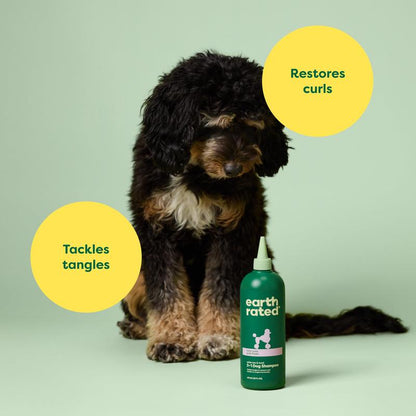 Earth Rated Coat-Specific 3-In-1 Curly & Wavy Coated Dog & Puppy Shampoo, Conditioner and Deodorizer, Formulated to Tackle Tangles and Restore Curls, Refreshing White Tea & Basil Scent, 16 Oz.