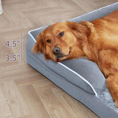Orthopedic Dog Beds for Extra Large Dogs, Waterproof Xlarge, Memory Foam Couch , Comfy Bolster Pet Bed with Removable Washable Cover, Nonskid Bottom