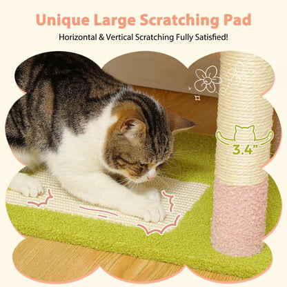 PAWZ Road 72-Inch Flower/Cactus Cat Tree for Indoor Cat, with Sisal-Covered Scratching Posts, Padded Perches, Condos, and Basket（Gray/Dark Gray/Beige） Pet Supplies Home Cattree