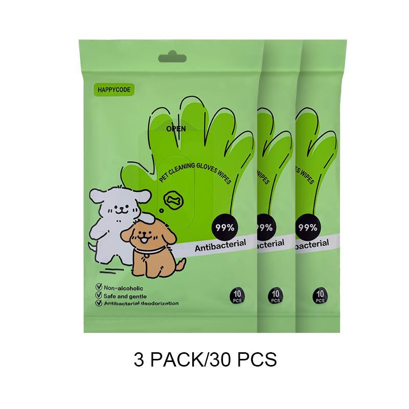 Promotional Price Is Less than $1 for 1 Piece,Pet Glove Wipes for Dogs & Cats 10 PCS , Hypoallergenic Disposable Wipes , Non-Rinse, Safe and Hygiene,Essential for Pet Owners