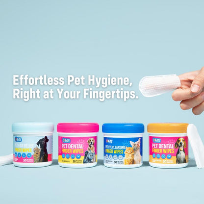 Dr. Paws Choice: Pet Care Finger Wipes for Dental, Ear, and Eye Hygiene. Grooming Cleaner