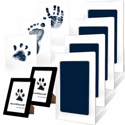 Larleaf Paw Print Kit, 4-Pcs Ink Pads + 2 Photo Frame, Mess-Free Paw Print Stamp Pad for Dogs & Cats, Clean Touch Ink Pad, Dog Paw & Nose Print Kit, Keepsake Gift for Pet Dogs and Cats, Memorial Gift, Pet Memorials, Pet Paw Springtok Outdoorfun