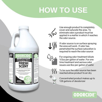Odorcide Odor Eliminator Concentrate: Remove Strong Odor on Carpets, Hardwood & More - Smoke, Sweat & Pet Odor Eliminator 64 Oz and Gallon