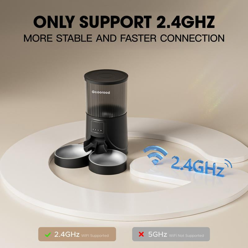 【Geoorood】4L Automatic Cat Feeder for 2 Cats with Camera| Dual Stainless Steel Bowls | App-Controlled with Camera | Real-Time Video Chat | Ideal for Cats & Dogs ! #1