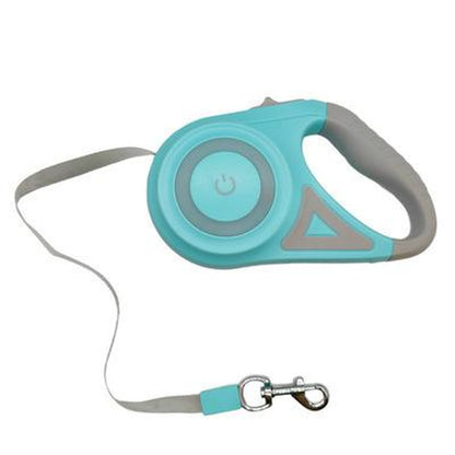 Retractable Dog Leash with LED Flashlight for Pet Walking - Automatic Control for Small to Large Dogs up to 110 Lbs