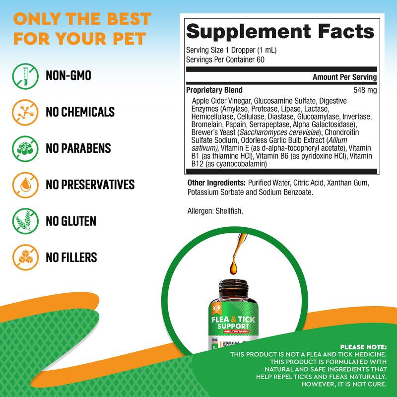 Oral Flea & Tick Support for Dogs and Cats