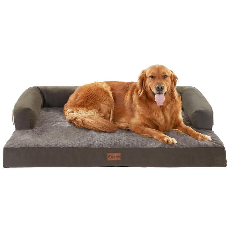 Orthopedic Dog Beds for Extra Large Dogs, Waterproof Xlarge, Memory Foam Couch , Comfy Bolster Pet Bed with Removable Washable Cover, Nonskid Bottom