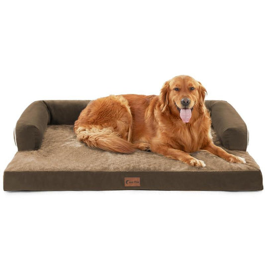 Orthopedic Dog Beds for Extra Large Dogs, Waterproof Xlarge, Memory Foam Couch , Comfy Bolster Pet Bed with Removable Washable Cover, Nonskid Bottom