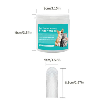 Teeth Cleaning Finger Wipes for Dogs & Cats -Dog Mom 'S Day Reduces Plaque, Freshens Breath, Easy to Use, 50 Clips for Cats and Dogs