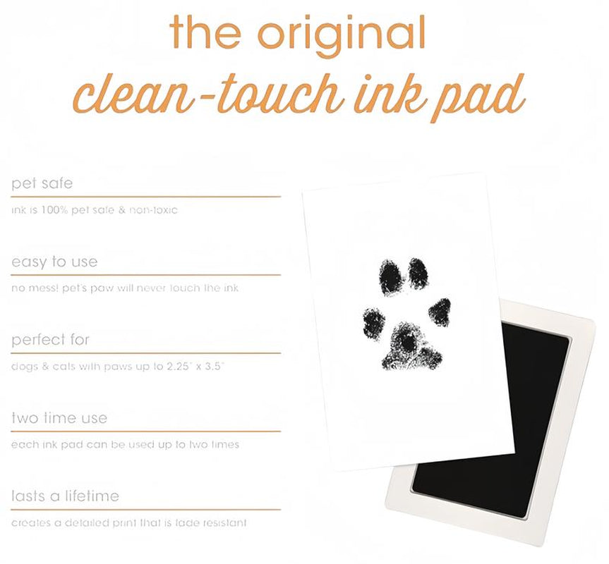 Larleaf Paw Print Kit, 4-Pcs Ink Pads + 2 Photo Frame, Mess-Free Paw Print Stamp Pad for Dogs & Cats, Clean Touch Ink Pad, Dog Paw & Nose Print Kit, Keepsake Gift for Pet Dogs and Cats, Memorial Gift, Pet Memorials, Pet Paw Springtok Outdoorfun