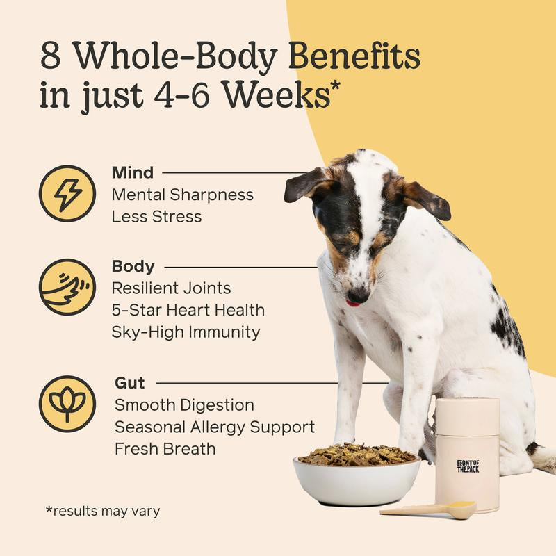 Front of the Pack the One 8-In-1 Multivitamin Supplement Powder for Dogs