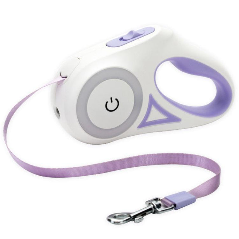 Retractable Dog Leash with LED Flashlight for Pet Walking - Automatic Control for Small to Large Dogs up to 110 Lbs