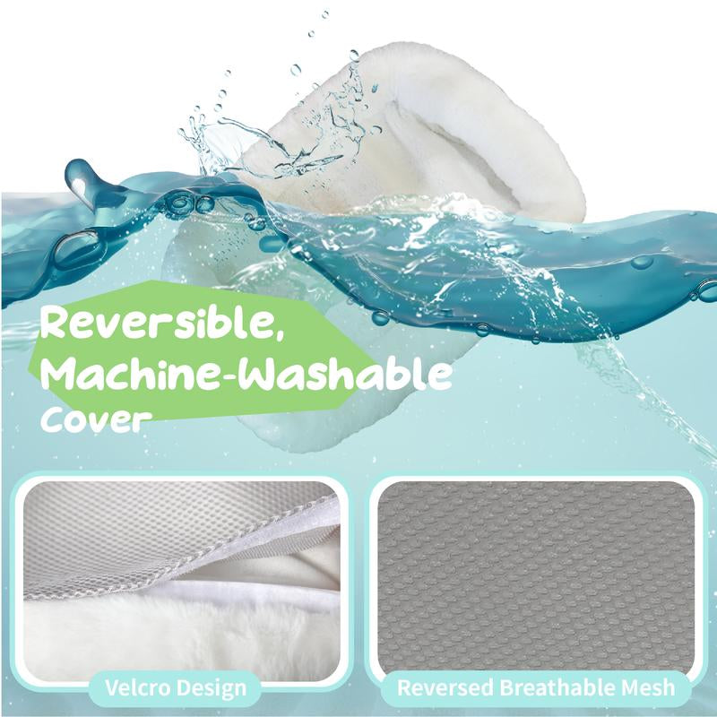 【Marshmallow Bed】Pomesea Cordless Cat Window Perch,Cordless Cat Hammock,Sunbathing,Pet Bed,Neck Support,Detachable,Double-Sided Fabric Cover,For Indoor Pets,Valentine Gift