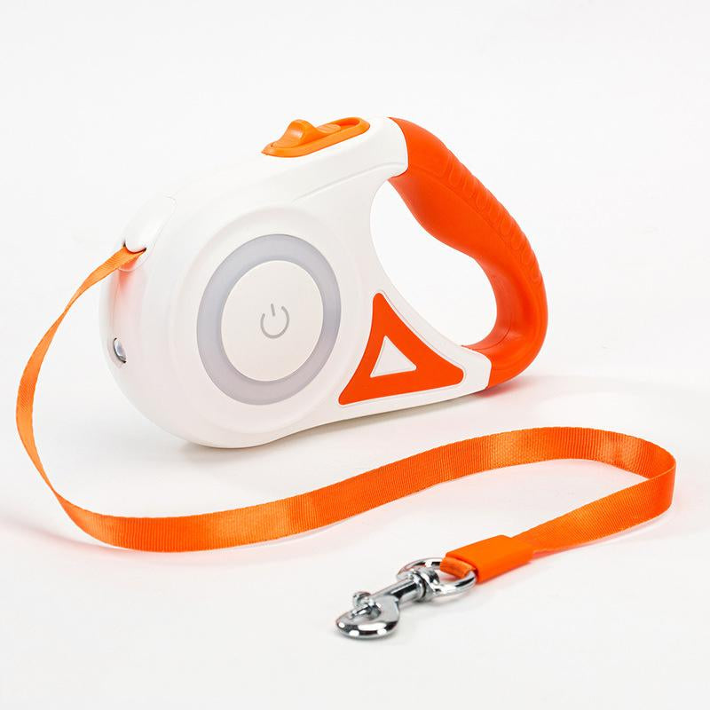 Retractable Dog Leash with LED Flashlight for Pet Walking - Automatic Control for Small to Large Dogs up to 110 Lbs