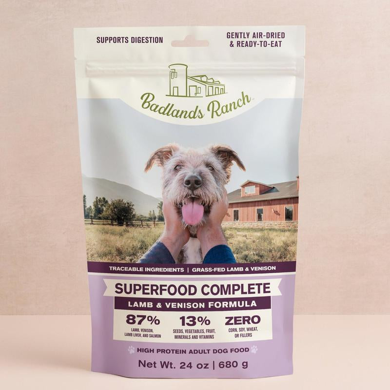 Lamb & Venision Superfood Complete Air-Dried Dog Food - High Protein & Nutritious by Katherine Heigl (24 Oz)