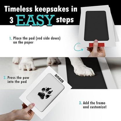 Larleaf Paw Print Kit, 4-Pcs Ink Pads + 2 Photo Frame, Mess-Free Paw Print Stamp Pad for Dogs & Cats, Clean Touch Ink Pad, Dog Paw & Nose Print Kit, Keepsake Gift for Pet Dogs and Cats, Memorial Gift, Pet Memorials, Pet Paw Springtok Outdoorfun