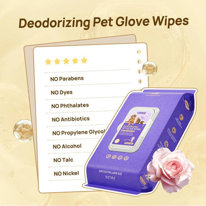 HICC PET Pet Glove Wipes，Freshening Grooming Dog&Cat Disposable 20Pcs Satisfied Gentle Fresh Breath Outdoor No-Clean Hypoallergenic Facial Pet Wipes Disposable No-Rinse Grooming Formulated for Dogs Petwipes Deodorizing Cleaner Cleaning #Cozyvibes #Petlife
