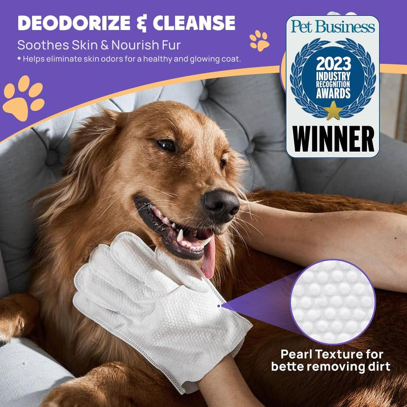 HICC PET Pet Glove Wipes，Freshening Grooming Dog&Cat Disposable 20Pcs Satisfied Gentle Fresh Breath Outdoor No-Clean Hypoallergenic Facial Pet Wipes Disposable No-Rinse Grooming Formulated for Dogs Petwipes Deodorizing Cleaner Cleaning #Cozyvibes #Petlife