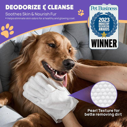 HICC PET Pet Glove Wipes，Freshening Grooming Dog&Cat Disposable 20Pcs Satisfied Gentle Fresh Breath Outdoor No-Clean Hypoallergenic Facial Pet Wipes Disposable No-Rinse Grooming Formulated for Dogs Petwipes Deodorizing Cleaner Cleaning #Cozyvibes #Petlife