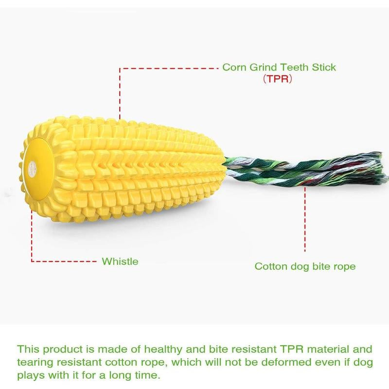 LADALADO Dog Chew Toys for Aggressive Chewers, Indestructible Tough Durable Squeaky Interactive Dog Toys, Puppy Teeth Chew Corn Stick Toy for Small Meduium Large Breed