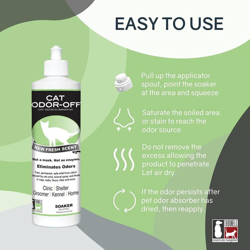 Cat Odor-Off Fresh Scent Concentrate Pet Smell Odor Eliminator Bundle – Cat Odor Eliminator Concentrate for Pet Urine, Fresh or Original Scent