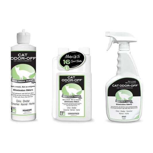 Cat Odor-Off Fresh Scent Concentrate Pet Smell Odor Eliminator Bundle – Cat Odor Eliminator Concentrate for Pet Urine, Fresh or Original Scent