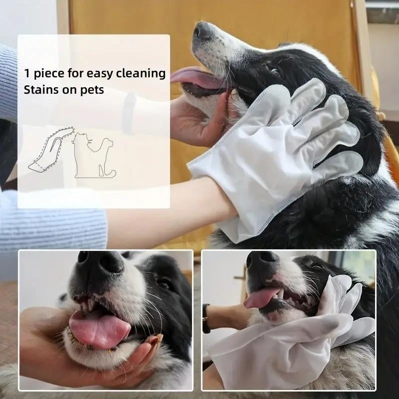 Pet Glove Wipes for Dogs & Cats,Hypoallergenic Pet Wipes Disposable No-Rinse Grooming Cleaning Paw