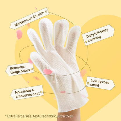 HICC PET Pet Glove Wipes，Freshening Grooming Dog&Cat Disposable 20Pcs Satisfied Gentle Fresh Breath Outdoor No-Clean Hypoallergenic Facial Pet Wipes Disposable No-Rinse Grooming Formulated for Dogs Petwipes Deodorizing Cleaner Cleaning #Cozyvibes #Petlife