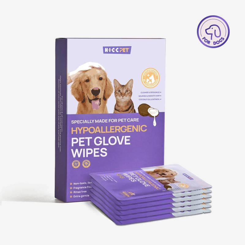 HICC PET Pet Glove Wipes，Freshening Grooming Dog&Cat Disposable 20Pcs Satisfied Gentle Fresh Breath Outdoor No-Clean Hypoallergenic Facial Pet Wipes Disposable No-Rinse Grooming Formulated for Dogs Petwipes Deodorizing Cleaner Cleaning #Cozyvibes #Petlife