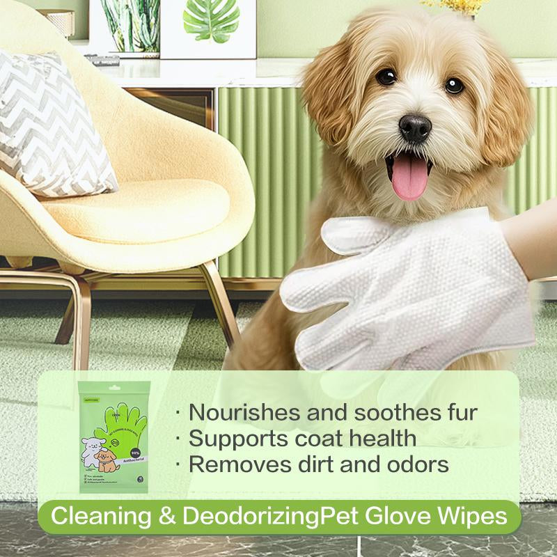 Promotional Price Is Less than $1 for 1 Piece,Pet Glove Wipes for Dogs & Cats 10 PCS , Hypoallergenic Disposable Wipes , Non-Rinse, Safe and Hygiene,Essential for Pet Owners