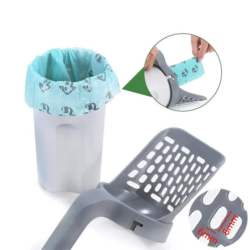 Summer Cat Litter Shovel with 4 Rolls Garbage Bag, Portable Trash Can Cat Litter Shovel with Trash Bags, Cat Litter Scoop, Environmental Pet Waste Bag, Valentine'S Day Gift, Pet Clean Tool