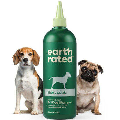 Earth Rated Coat-Specific 3-In-1 Curly & Wavy Coated Dog & Puppy Shampoo, Conditioner and Deodorizer, Formulated to Tackle Tangles and Restore Curls, Refreshing White Tea & Basil Scent, 16 Oz.