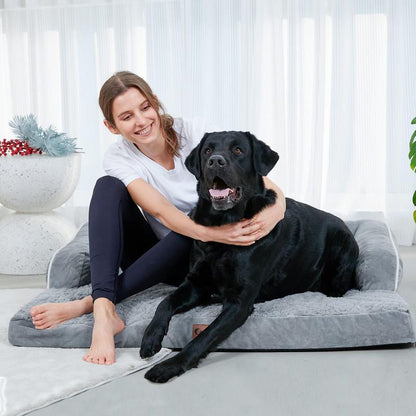 Orthopedic Dog Beds for Extra Large Dogs, Waterproof Xlarge, Memory Foam Couch , Comfy Bolster Pet Bed with Removable Washable Cover, Nonskid Bottom