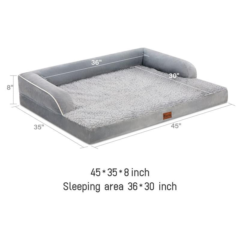 Orthopedic Dog Beds for Extra Large Dogs, Waterproof Xlarge, Memory Foam Couch , Comfy Bolster Pet Bed with Removable Washable Cover, Nonskid Bottom