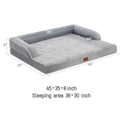 Orthopedic Dog Beds for Extra Large Dogs, Waterproof Xlarge, Memory Foam Couch , Comfy Bolster Pet Bed with Removable Washable Cover, Nonskid Bottom