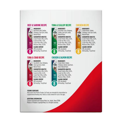 Nulo Cat Lickable, Squeezable Puree Treats 40-Count Variety Pack, 5 Unique Flavors: Beef, Sardine, Chickpeas, Chicken, Salmon