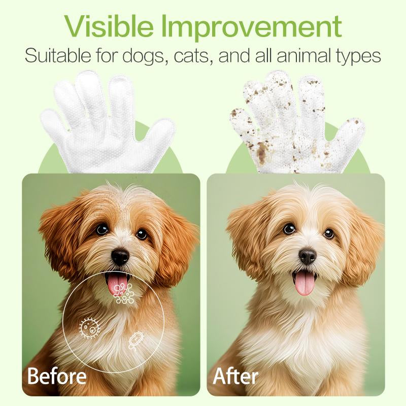 Promotional Price Is Less than $1 for 1 Piece,Pet Glove Wipes for Dogs & Cats 10 PCS , Hypoallergenic Disposable Wipes , Non-Rinse, Safe and Hygiene,Essential for Pet Owners